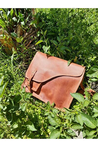 semiramis Lilith Model Hakiki Deri El Yapımı Önü Cepli Vintage Evrak Bürokrat...