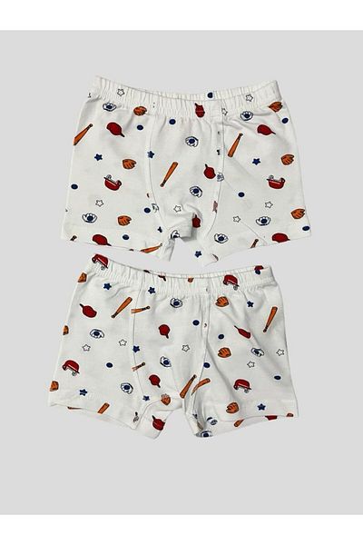 elmas kids Boy's White Boxer 2 τεμαχίων
