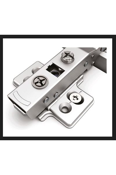 SAMET Cabinet Door Hinge Half Camel Neck-Soft Close-With Brake-Piston+Screws (Pk./Ad. 1 Piece)
