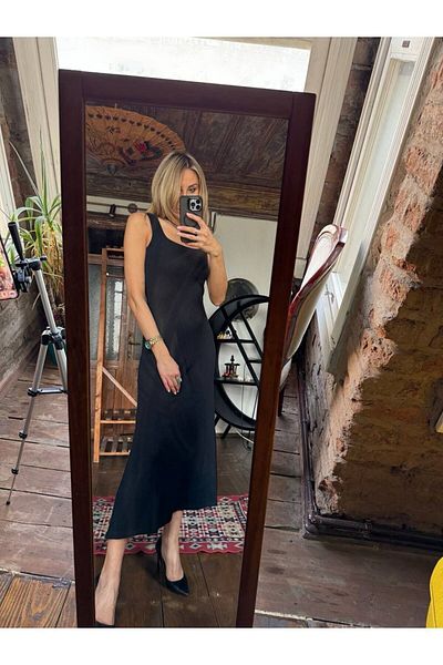Natavan Black Strap Dress