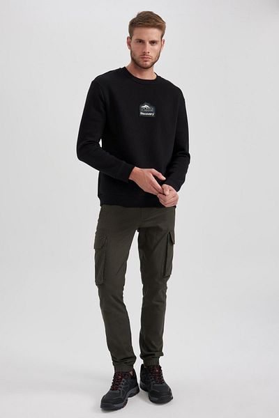 DeFacto Discovery Channel - ComfortAble Cut Crew Neck Thick Sweetshirt A5355ax23au