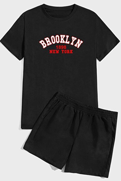PAWWY Set de pantaloni scurți casual cu imprimeu Brooklyn