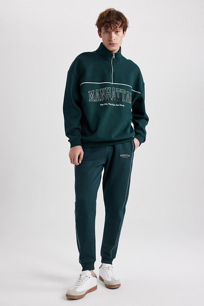 DeFacto Regular Fit Fleto Pocket Printed Lace-Up Elastic Leg Jogger Sweatpants A4436Ax23Au