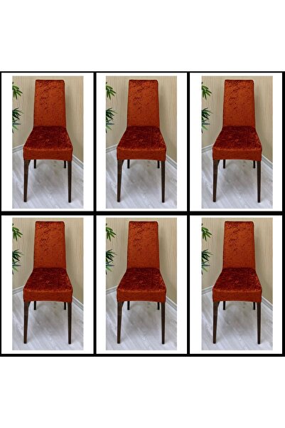 KILIFSAN 6 Adet Parlak Kadife Kumaş Sandalye Kılıfı Yıkanabilir Likralı Esnek Lastikli, Sandalye Örtü