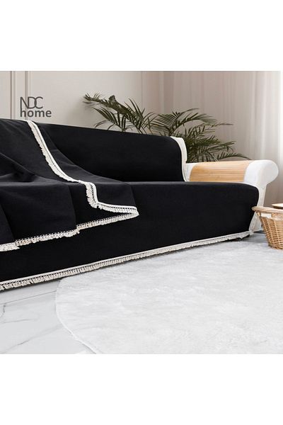 NDC HOME Husa de canapea premium din in negru - Pasalı, 170x220