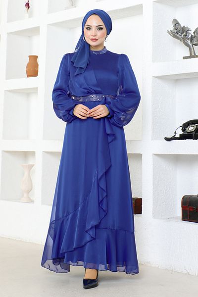 ModaMerve Βραδινό φόρεμα Saks Chiffon - Μοντέλο END5608