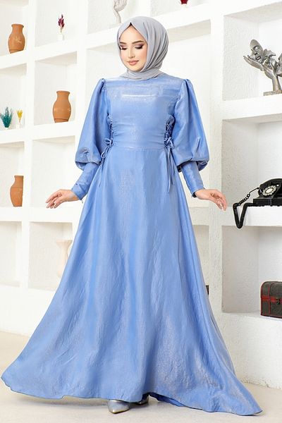 ModaMerve Rochie cu Dantela END5583 Albastra