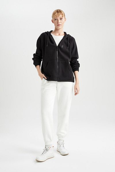DeFacto Oversize Hooded Zippered Sweatshirt - DouBle Pocket B0992ax23au