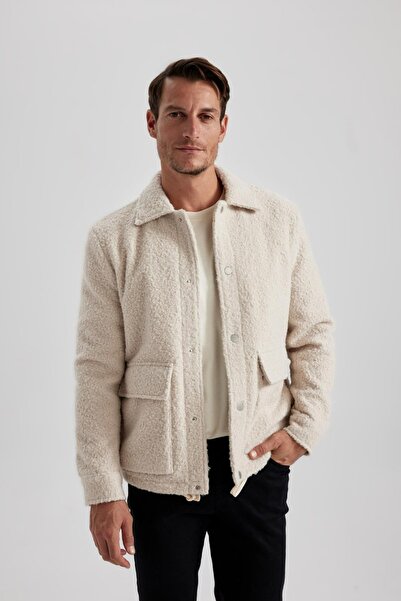 DeFacto Bequem geschnittene Jacke mit Polokragen, Taschen und Futter B0912ax23au