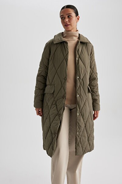 DeFacto Relax Fit Quilted Waterproof Long Parka - A1937ax23au