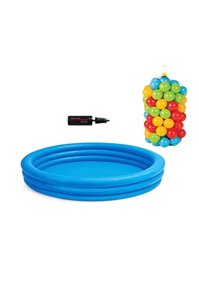 Intex Havuz (KRİSTAL MAVİ (114X25 CM) 50 Top(6CM) Pompa Set