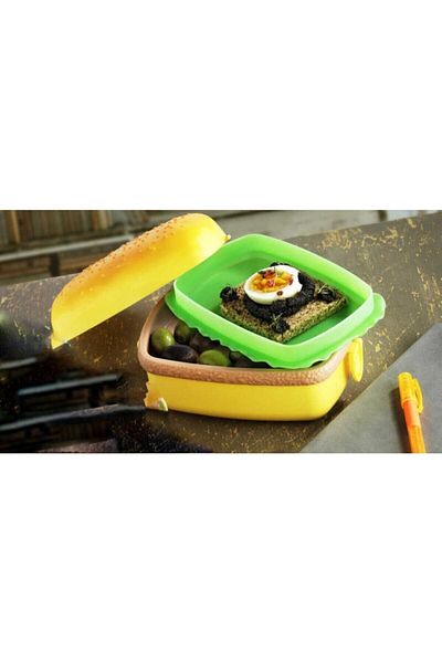 AsyaDesing Rectangular Hamburger Look Lunch Box Storage Container