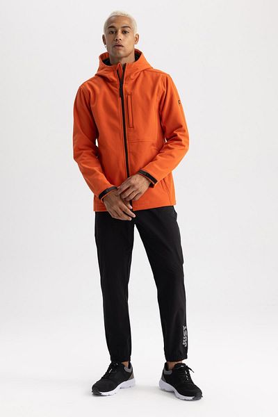 DeFacto Fit Water Repellent Softshell Coat με φερμουάρ με κουκούλα A2122ax23wn