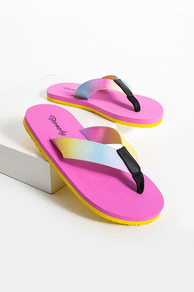 Bermody Perla Women's Pink Fabric Flip Flops Basic Comfortable Pool Beach Slippers Flip Flops