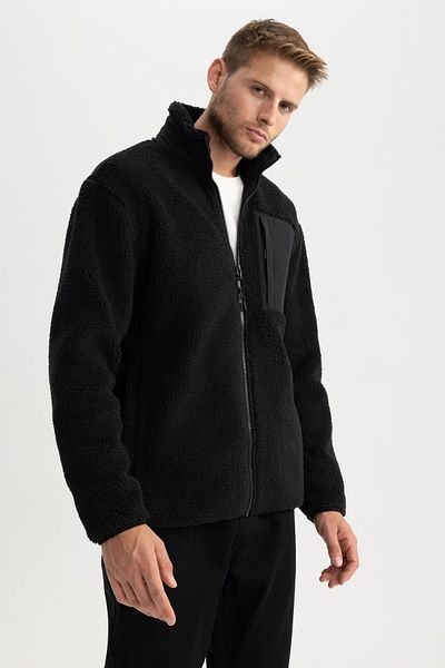 DeFacto Stand Collar Zippered Plush Coat - A5365ax23wn
