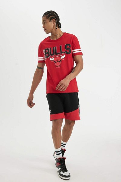 DeFacto NBA Chicago Bulls Crew Neck Short Sleeve T-Shirt - 100% Cotton, A1995ax23sm