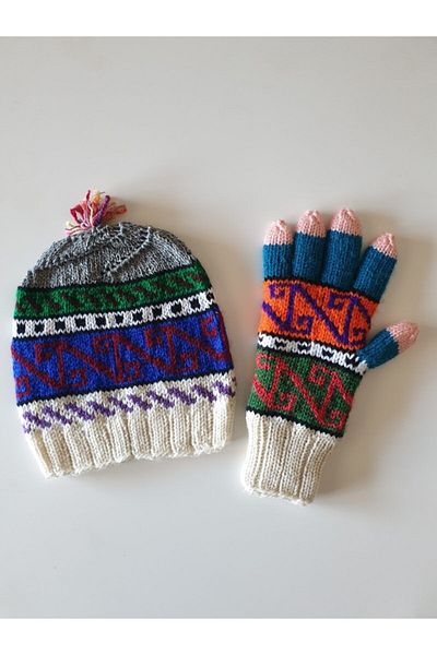 MESKSTORE Knitted Beanie Gloves Set