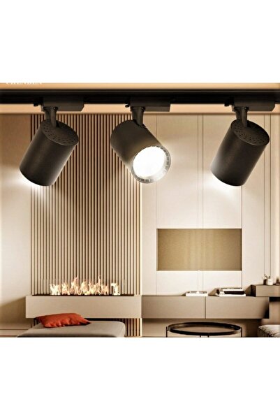 Limaks Lider Elektrik Tam Set Siyah Kasa Günışığı 30w 1 Metre Raylı 3 Adet Ra...