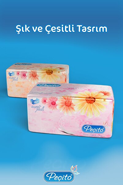 Peçito Premium Çift Katlı Pratik Mendil – Toplam 1375 Adet, 5 Paket (275 MENDİL/PAKET)