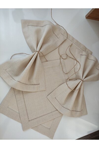 Etuval Linen 4 Parça Yatak Odası Takımı Linen Kumas Açık Bej