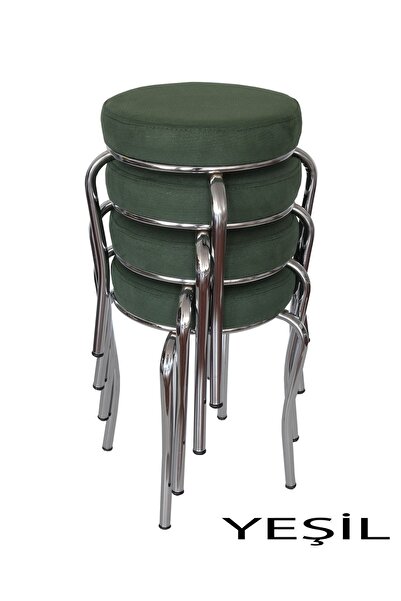 Ankhira Tabure (4 ADET)(MONTELİ GÖNDERİM) Krom Ayaklı, Taytüyü Kumaş, Metal A...