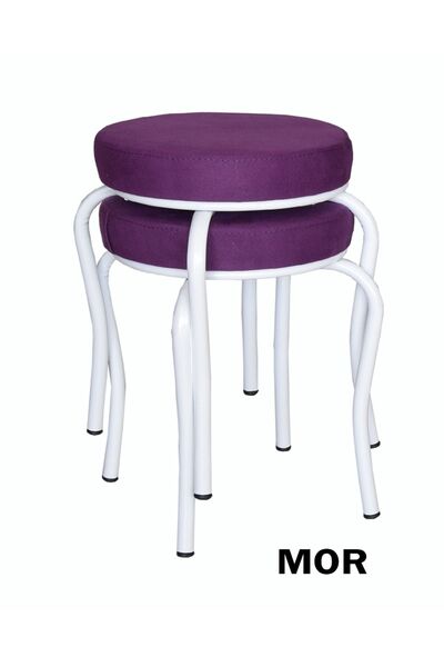 Ankhira Tabure (2 ADET) (MONTELİ GÖNDERİM) Beyaz Ayaklı, Taytüyü Kumaş, Metal...