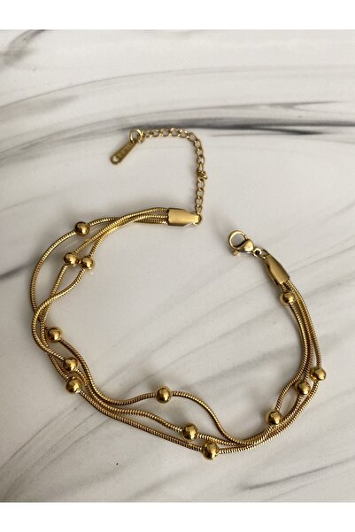 NOVARİKA سوار نسائي من الفولاذ المقاوم للصدأ عالي الجودة مكون من 3 صفوف مع تفاصيل كعب دوريكا