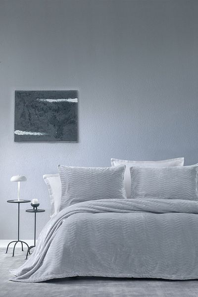 Yataş Dazel Double Blanket Bedspread Set 240X225 cm - Gray