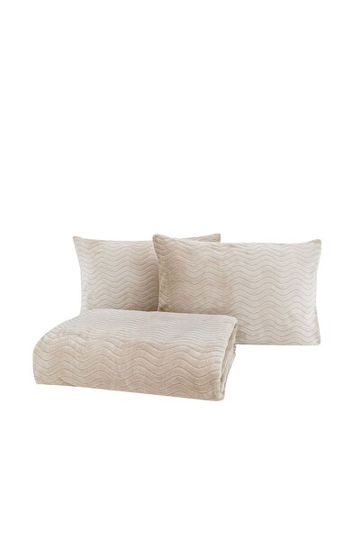 Yataş Dazel Двоспальний комплект ковдри та покривала 240x225 см - бежевий