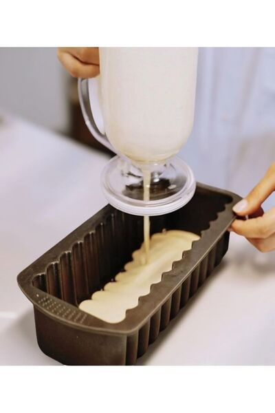 HOLLYHOME Yıkanabilir Silikon Baton Kek Kalıbı 12 Dilimli Kalıp Gri 1 Adet