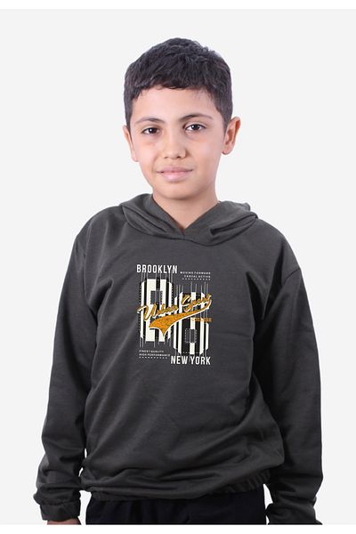 panios kids Hanorac pentru băiat, cu glugă, imprimat cu talie elastică