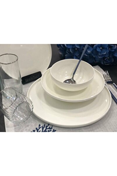 ROY KING WHITE SLENDER 24 PRÇ 6 KİŞİLİK BONE CHINA YEMEK TAKIMI