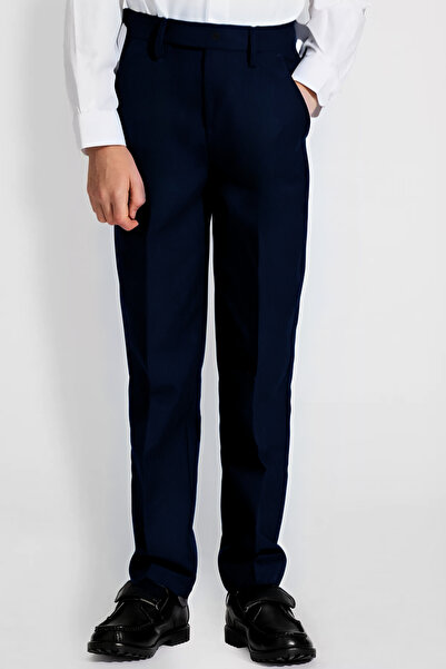 BayBayan Ψηλόμεσο και άνετο σχολικό παντελόνι - Navy Blue, Μέγεθος Γυμνασίου,...