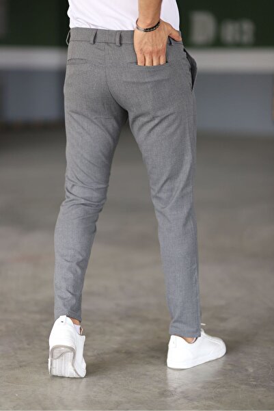 Mamlay Erkek OKUL GRİSİ Kaliteli Esnek Likralı Bilek Boy Kumaş Pantolon