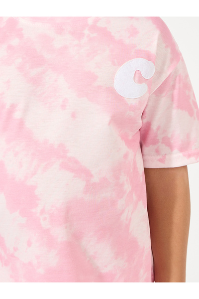 Styli Tie & Dye Print Patch T-Shirt & Shorts Set