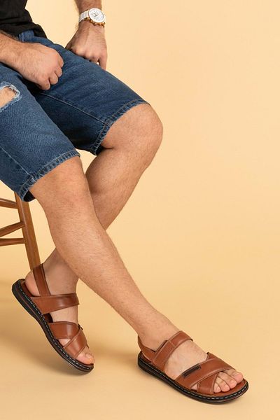 Gondol Men's Anatomical Sole Genuine Leather Sandals - Kml.119