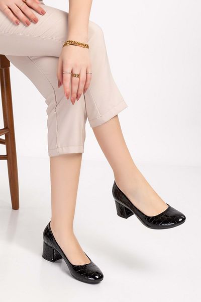 Gondol Genuine Leather Round Toe Women's Heeled Shoes - Vdt.210
