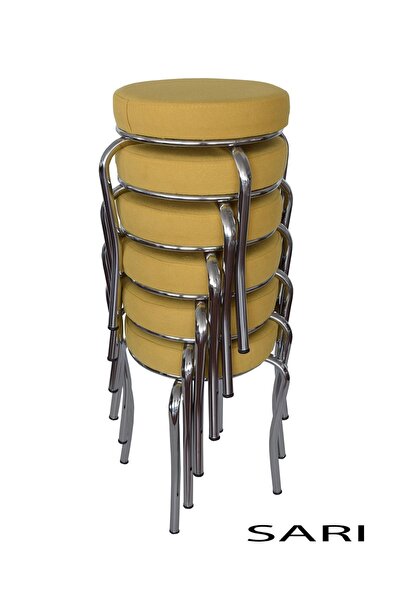 Ankhira Tabure (6 ADET) (MONTELİ GÖNDERİM) Krom Ayaklı, Taytüyü Kumaş, Metal ...