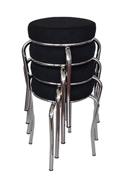 Ankhira Tabure (4 ADET) (MONTELİ GÖNDERİM) Krom Ayaklı, Taytüyü Kumaş, Metal ...