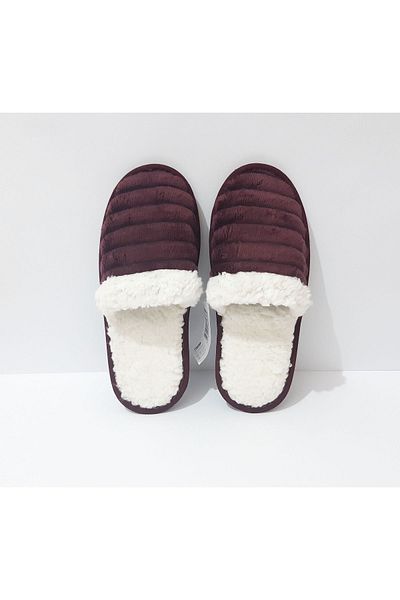 renkli çiçekler Papuci de damă Papuci de casă sezonier de culoare burgundă Papuci de damă