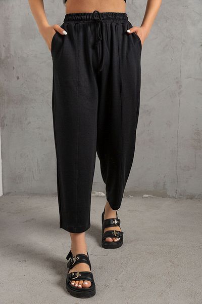 Domoda Ultra Soft carrot cut Women's Modal Trousers - Lace-up and Elastic @malaga