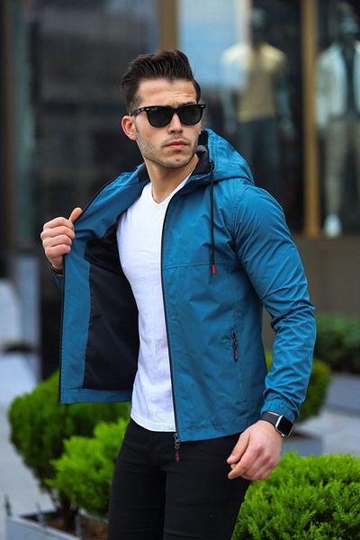 Boymen Men's Black Raincoat Water and Windproof