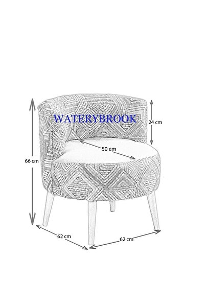 WATERYBROOK Sydney İkili Berjer Puf Set - Tekli Koltuk - Cafe, Ofis, Balkon, Kafe, Bahçe, Salon Mobilyası