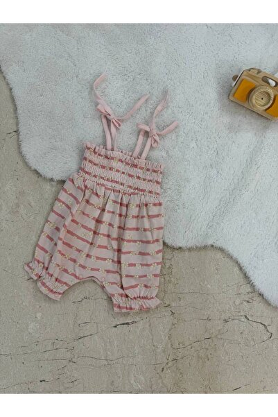 TİJK Jumpsuit with Tie Shoulders for Baby Girl