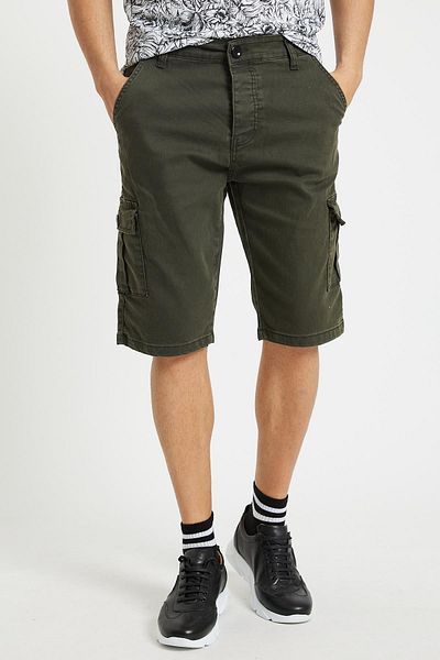 Domoda Jeans-Cargo-Shorts für Herren – Khaki, Slim Fit, flexibler Stoff, Seitentasche