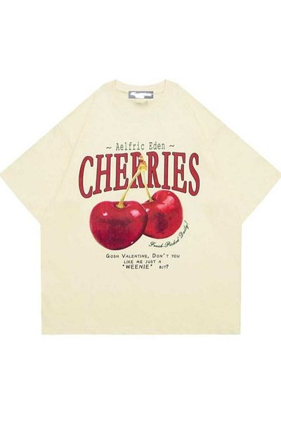 Elvino Μπλουζάκι Unisex με στάμπα Red Cherries