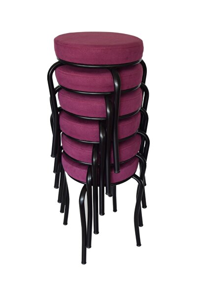 Ankhira Tabure (6 ADET) (MONTELİ GÖNDERİM) Siyah Ayaklı, Taytüyü Kumaş, Metal Ahtapot