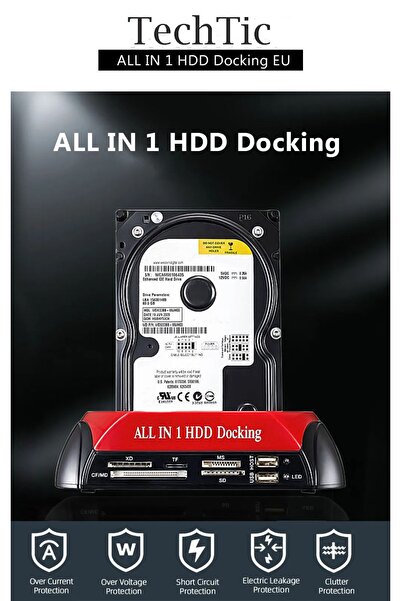 TechTic Usb 2.0 Docking Combo Kart Okuyucu Sata HDD 2.5 / 3.5 Ide Station