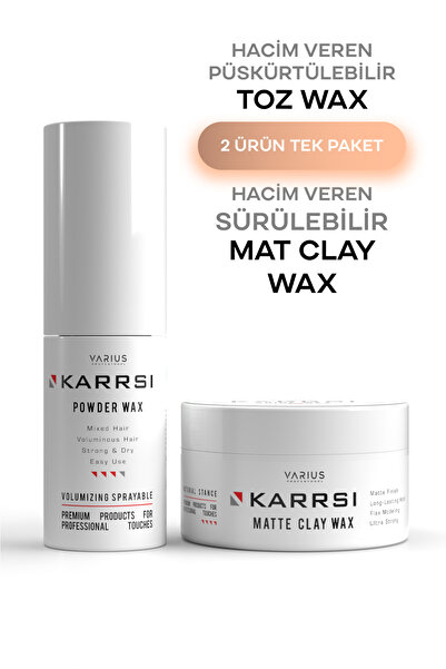 VARİUS PROFESYONEL Saç Şekillendirici Mat Clay Wax 100 ml ve Saç Şekillendiri...