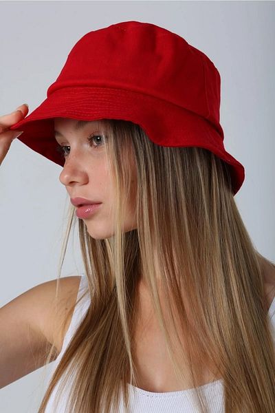 Remsa Mayo Red Cotton Bucket Hat - RŞ-110